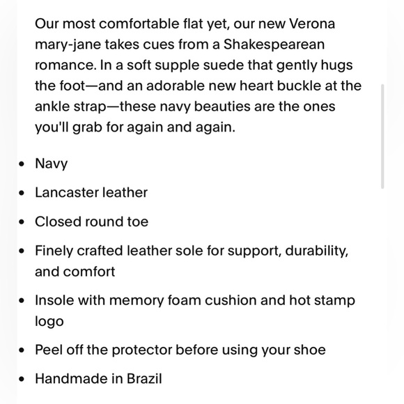 NIB Verona Ballet Flat In Navy Suede by Larroudé - Picture 6 of 6